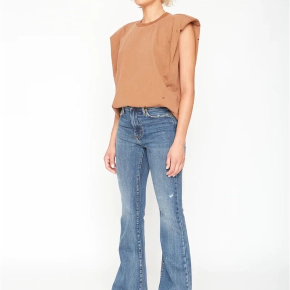 Free People x Sandrine Rose Denim - Free People x Sandrine Rose Women Blue Medit Flare Leg Jeans Sz 24 Distressed